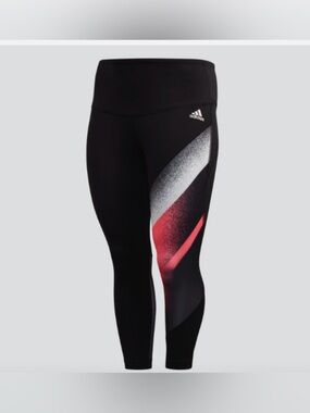 adidas Black Leggings with pink and White Gradient Accent